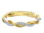 Yellow Gold, Twisted-Pave, Diamond, stackable, ladies ring, yellow gold, Momouth County, NJ, local jeweler,